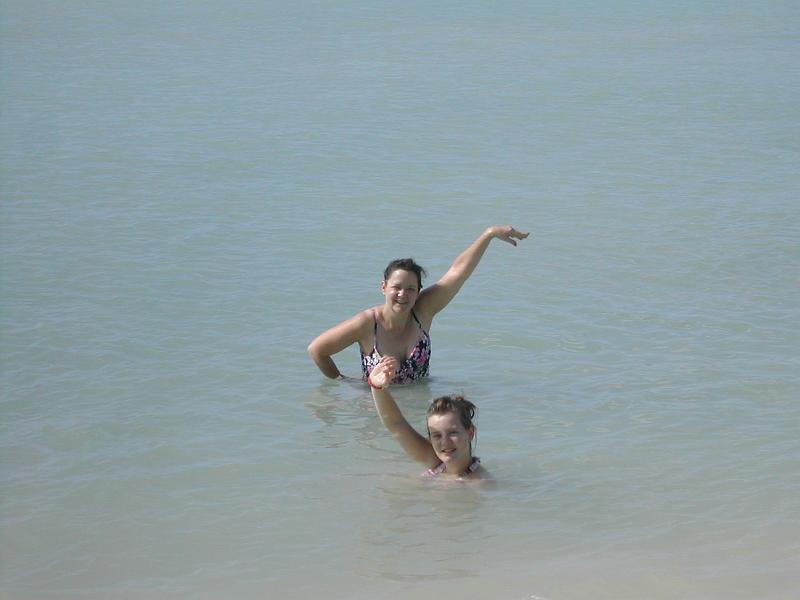 DSCN5125.JPG - Mom and Courtney in water at St. Maarten