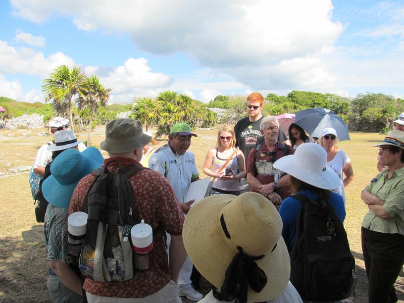 IMG_0675.JPG - Tour guide, Carlos, talking about and showing pictures of Myan culture and history.  He was very passinoate about his heritage.  Outstanding tour guide! 