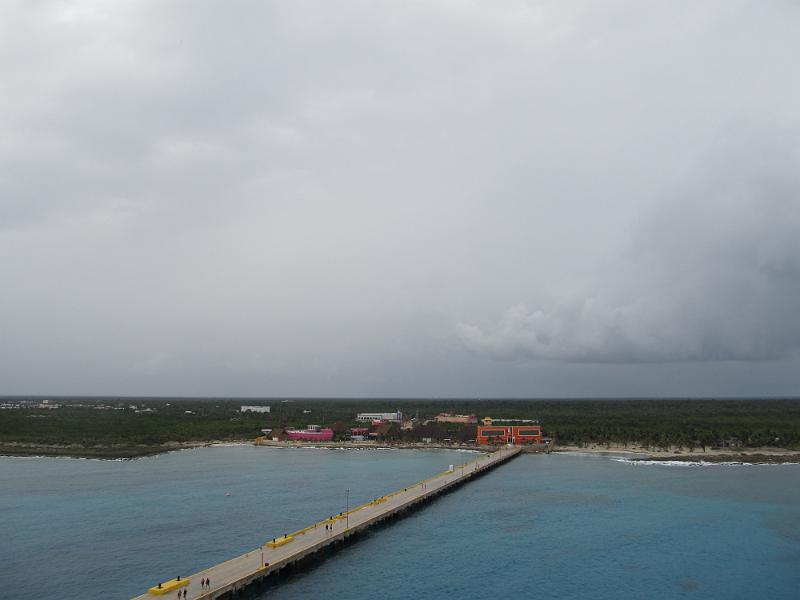 IMG_0766.JPG - Costa Maya - pier and shopping area.  We walked out and back in the rain, and it was a very long walk.